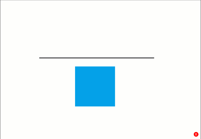 A gif of the Alternate Task Switching task from the participants' perspective. The position of the green and blue squares and rectangles changes every two trials. Participants see a green thumbs up for correct responses and a grey thumbs down for incorrect responses.