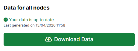 Screenshot of the Data Generation window once data has finished generating and data is ready to download.