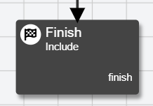 Image of a Finish node when added to the Experiment Tree