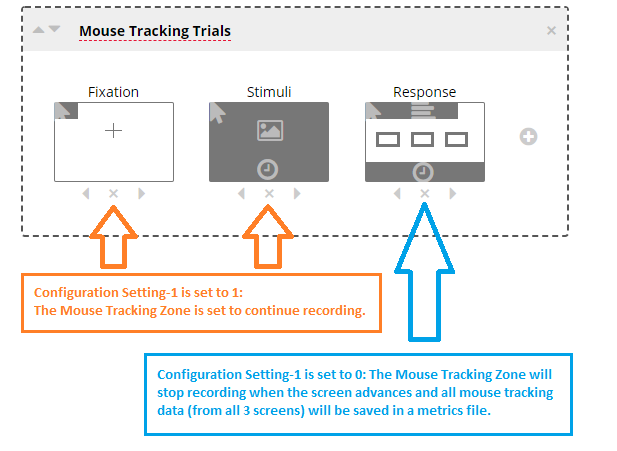 Screenshot of the Mouse Tracking Zone set up to record across multiple screens in the Task Builder