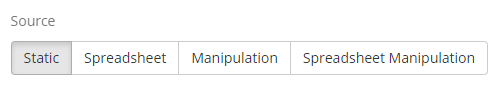 Screenshot of the four Zone Sources (Static, Spreadsheet, Manipulation, and Spreadsheet Manipulation) as seen on a Zone popup in the Task Builder