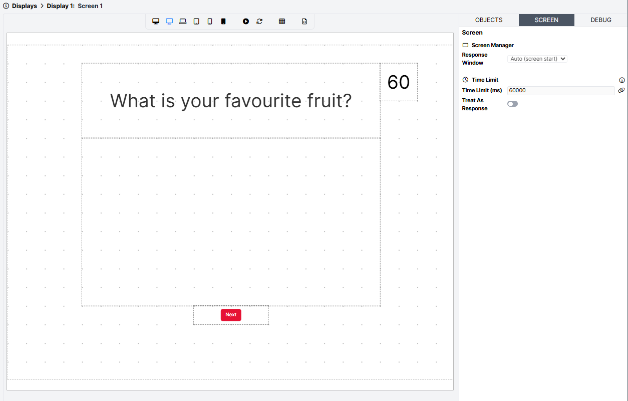 A screenshot of the screen used in the Multiplayer video interview example.