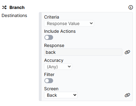 A screenshot of the Branch component on the main trial screen of the task.